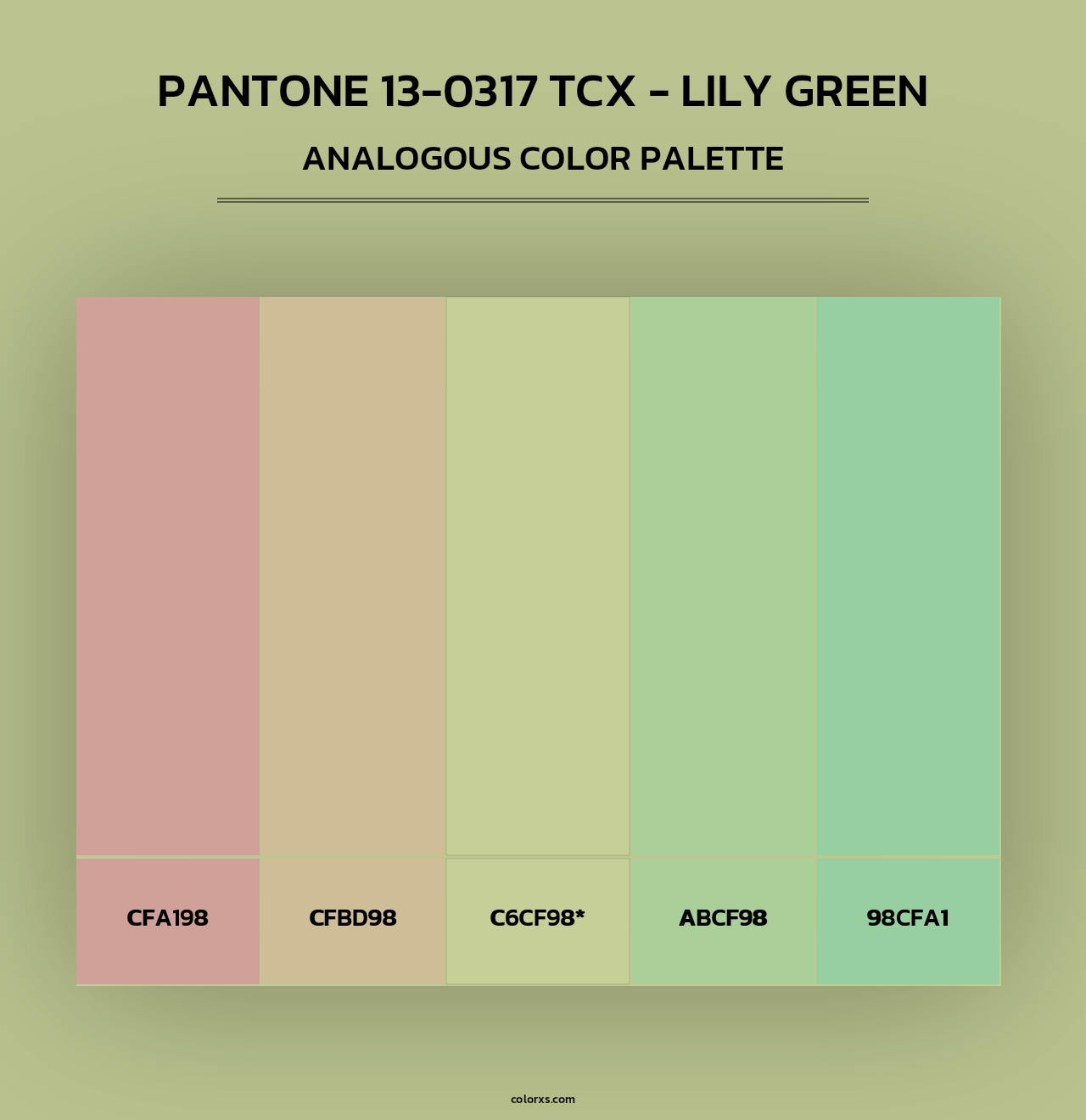 PANTONE 13-0317 TCX - Lily Green - Analogous Color Palette