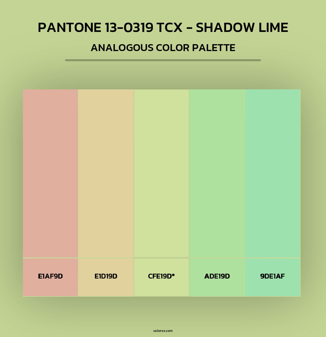 PANTONE 13-0319 TCX - Shadow Lime - Analogous Color Palette