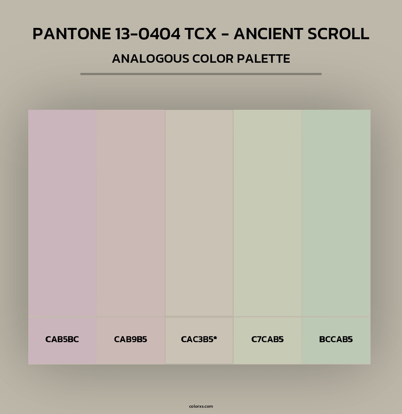 PANTONE 13-0404 TCX - Ancient Scroll - Analogous Color Palette