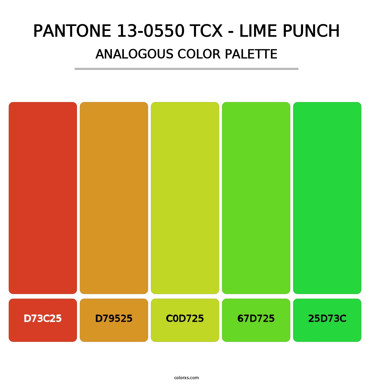 PANTONE 13-0550 TCX - Lime Punch - Analogous Color Palette