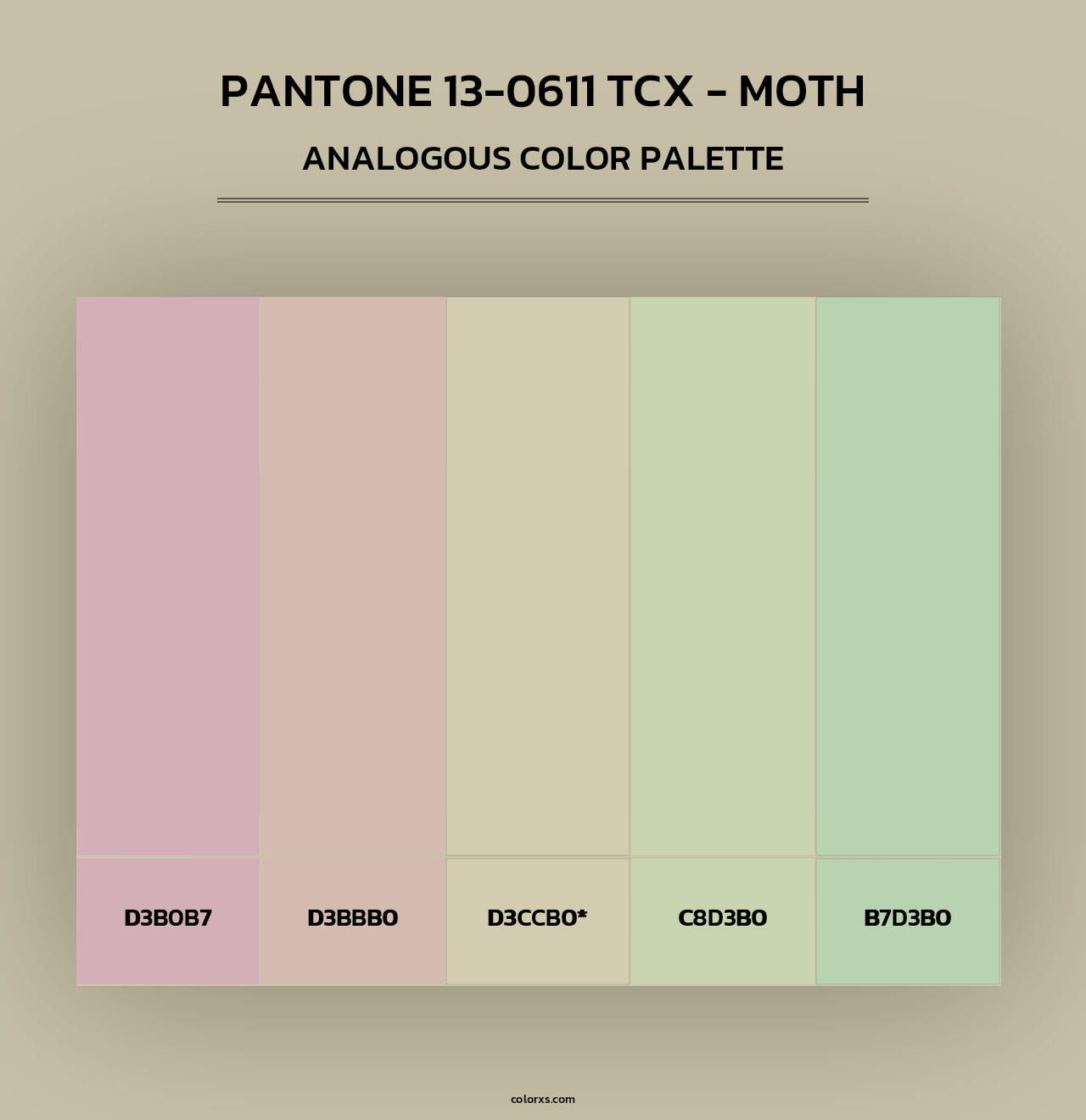 PANTONE 13-0611 TCX - Moth - Analogous Color Palette