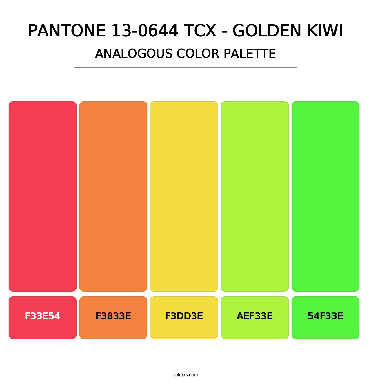 PANTONE 13-0644 TCX - Golden Kiwi - Analogous Color Palette