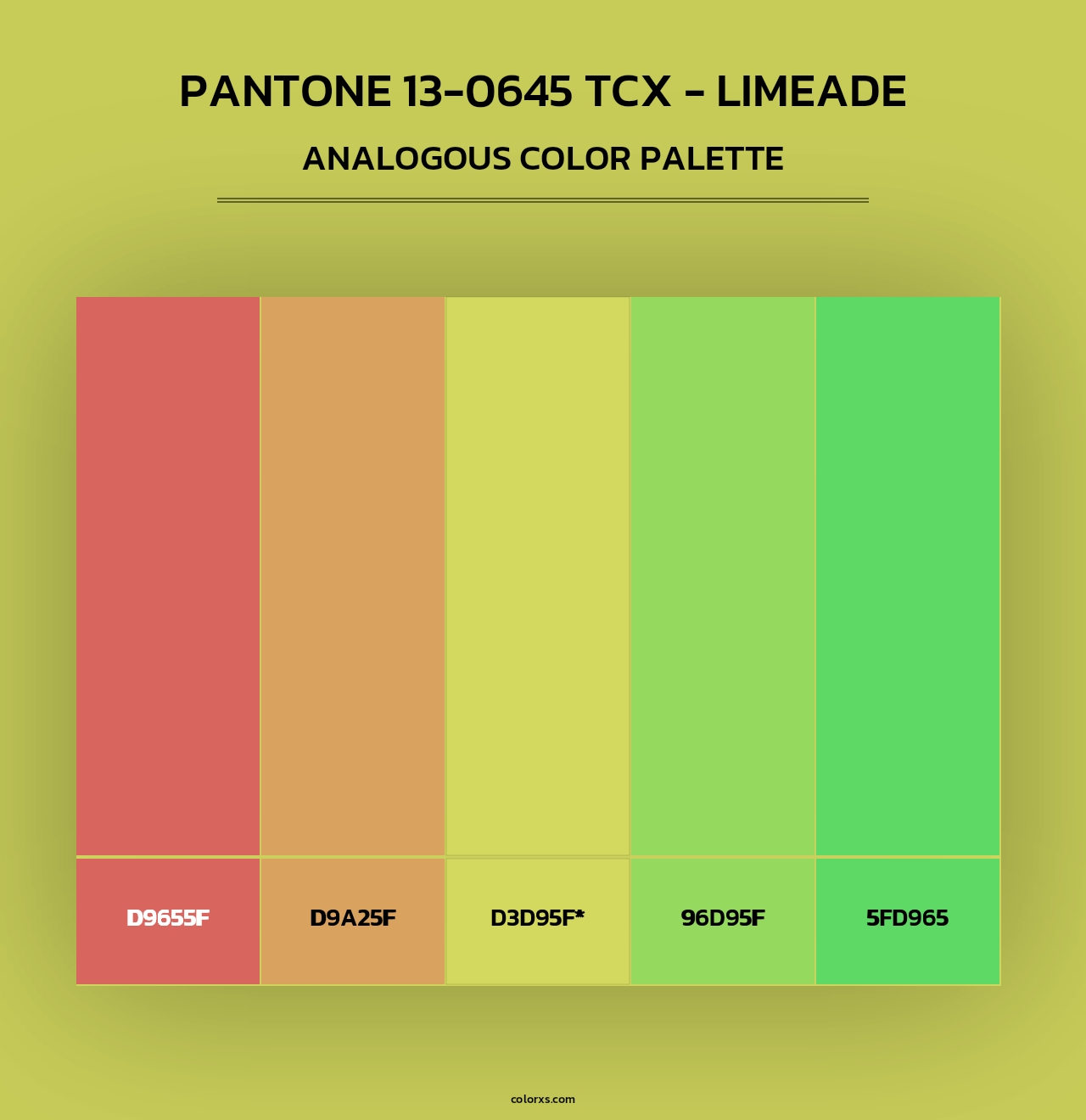 PANTONE 13-0645 TCX - Limeade - Analogous Color Palette