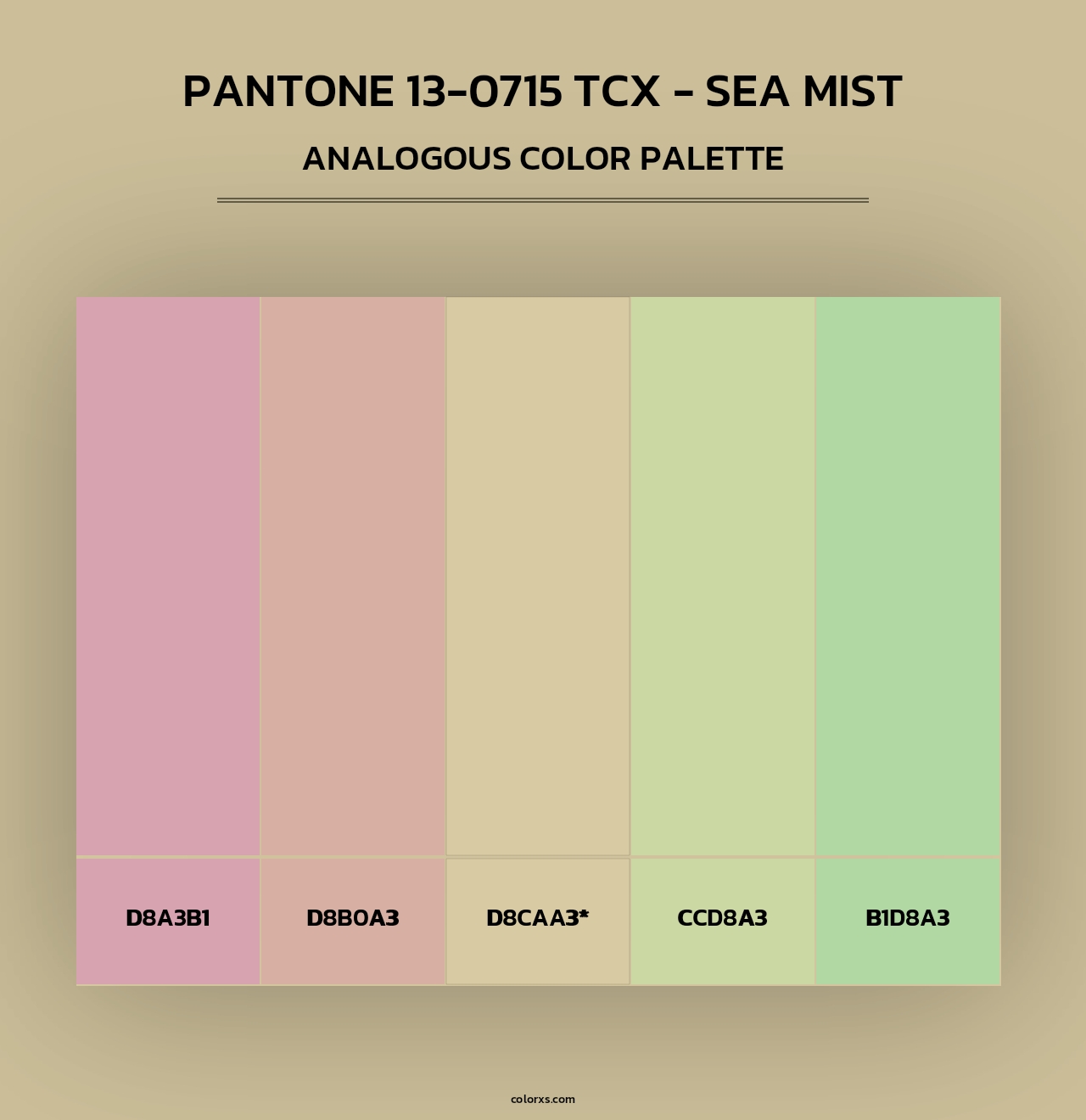 PANTONE 13-0715 TCX - Sea Mist - Analogous Color Palette