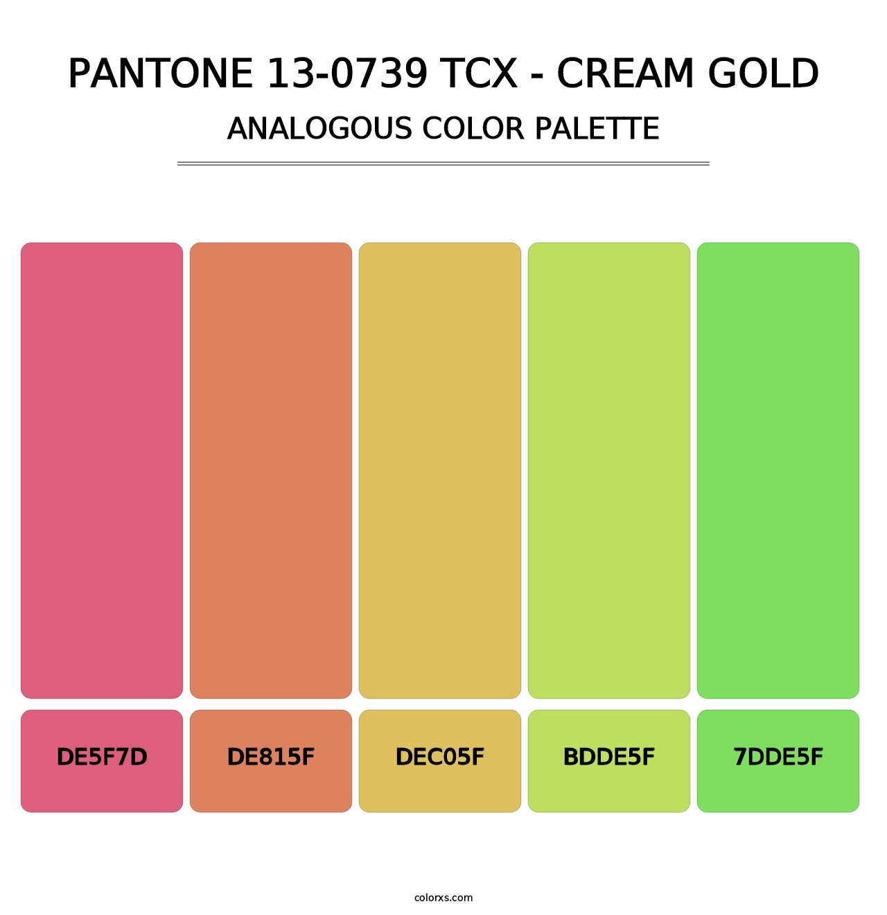 PANTONE 13-0739 TCX - Cream Gold - Analogous Color Palette