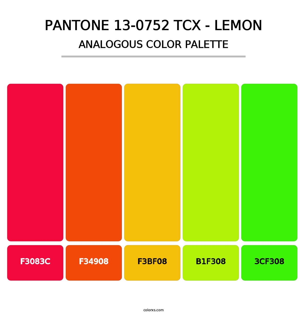 PANTONE 13-0752 TCX - Lemon - Analogous Color Palette