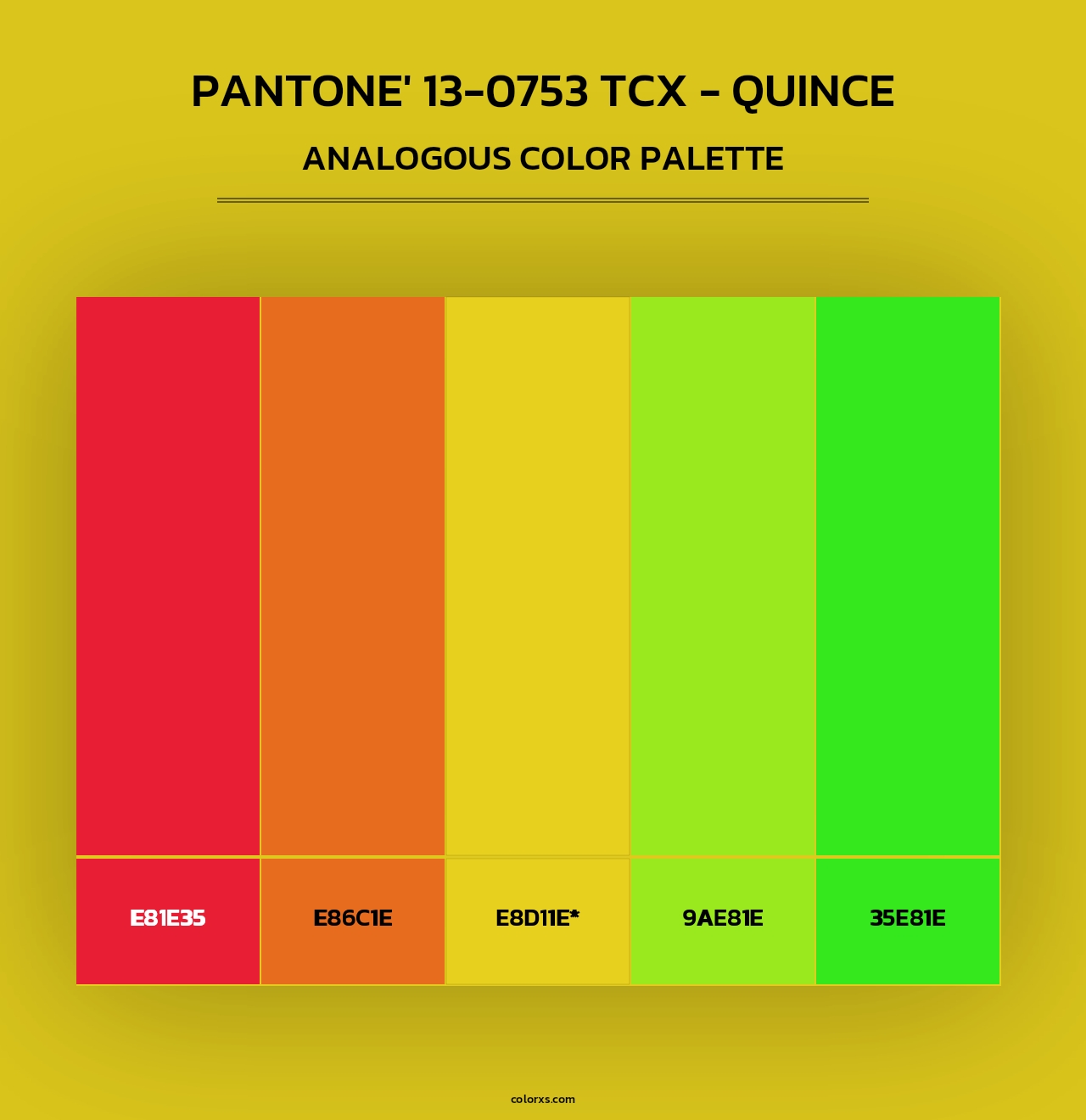 PANTONE' 13-0753 TCX - Quince - Analogous Color Palette