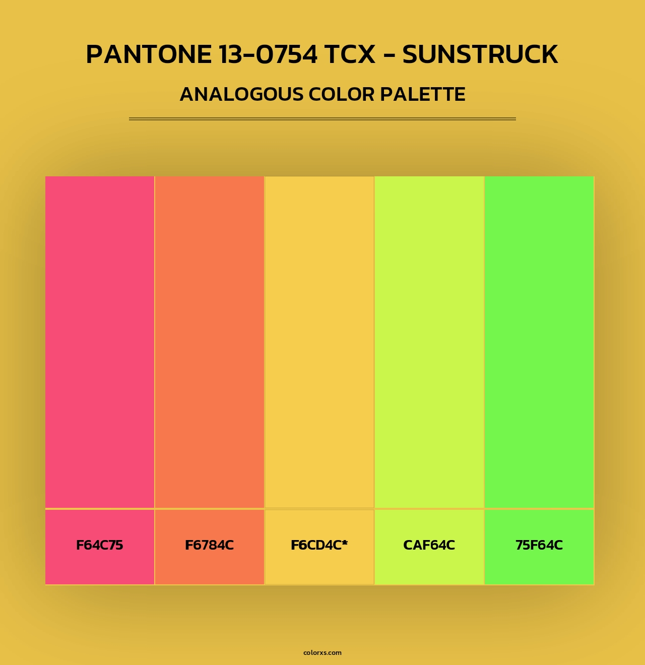 PANTONE 13-0754 TCX - Sunstruck - Analogous Color Palette