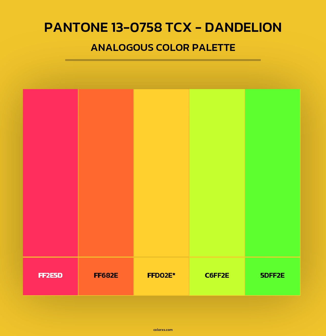 PANTONE 13-0758 TCX - Dandelion - Analogous Color Palette