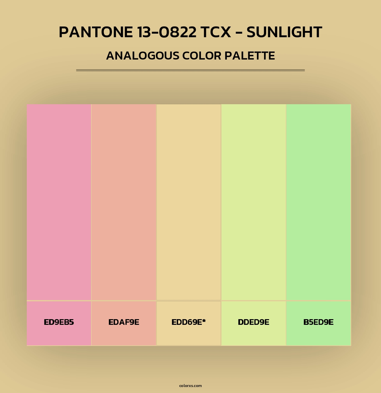 PANTONE 13-0822 TCX - Sunlight - Analogous Color Palette