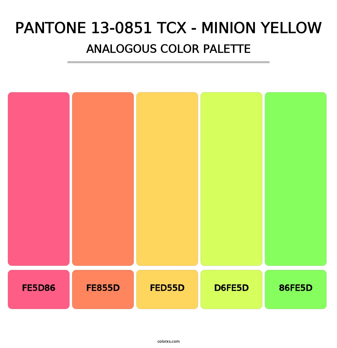 PANTONE 13-0851 TCX - Minion Yellow - Analogous Color Palette
