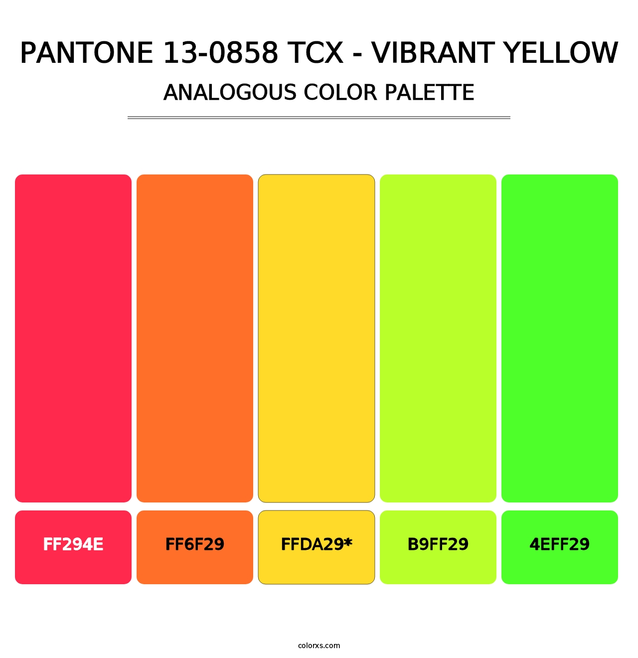 PANTONE 13-0858 TCX - Vibrant Yellow - Analogous Color Palette