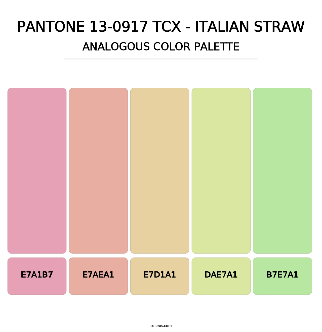 PANTONE 13-0917 TCX - Italian Straw - Analogous Color Palette