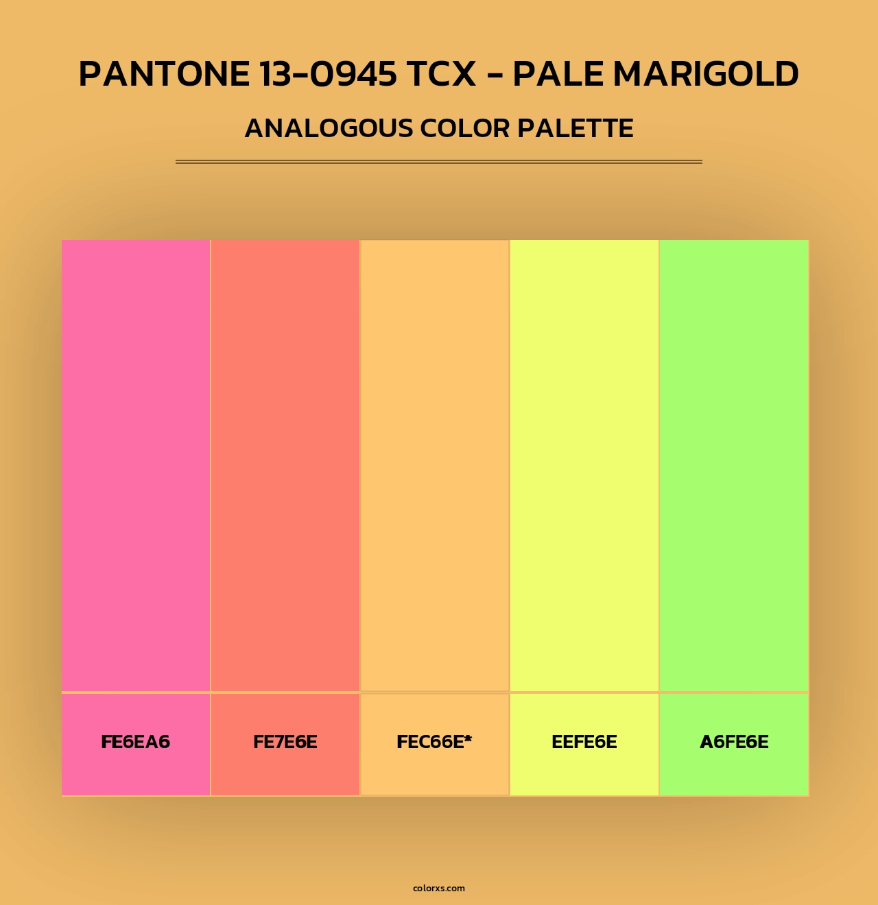 PANTONE 13-0945 TCX - Pale Marigold - Analogous Color Palette