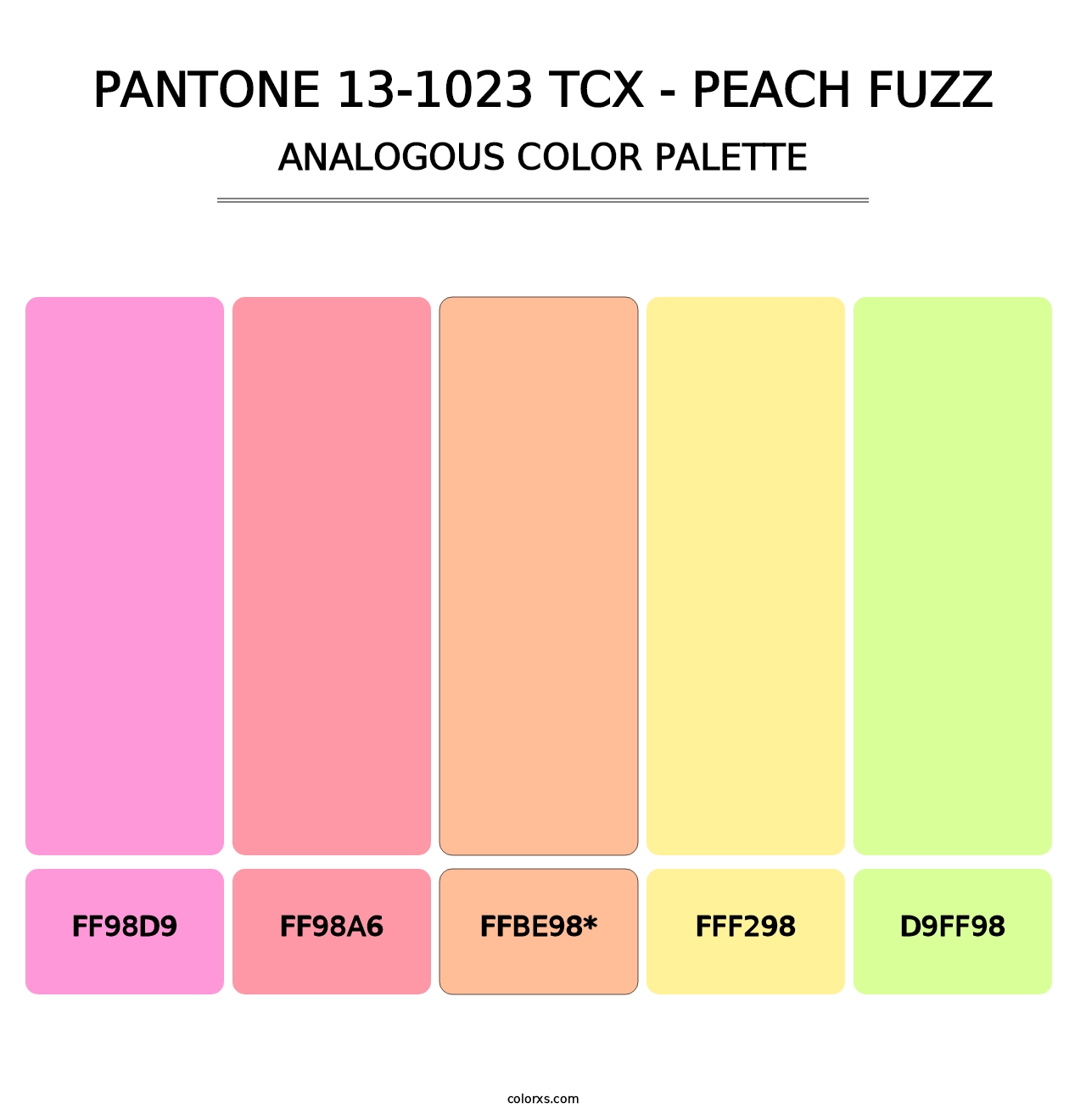 PANTONE 13-1023 TCX - Peach Fuzz - Analogous Color Palette