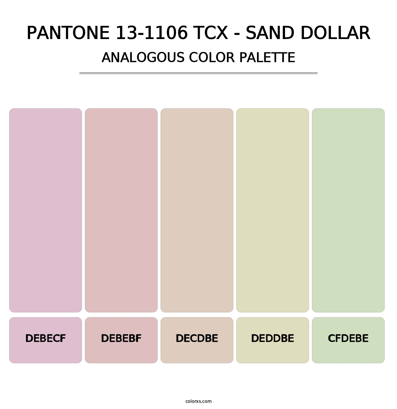 PANTONE 13-1106 TCX - Sand Dollar - Analogous Color Palette