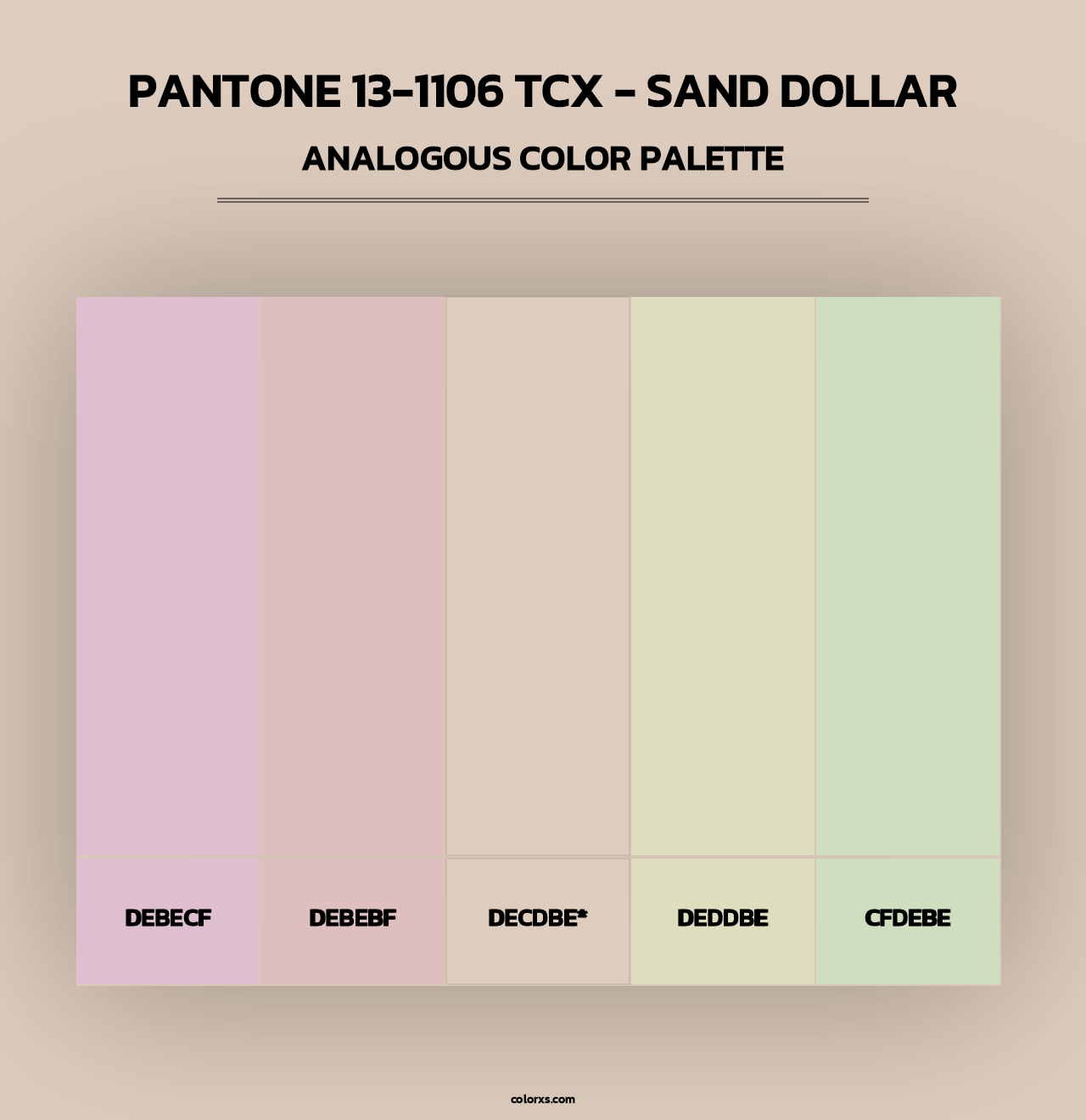 PANTONE 13-1106 TCX - Sand Dollar - Analogous Color Palette