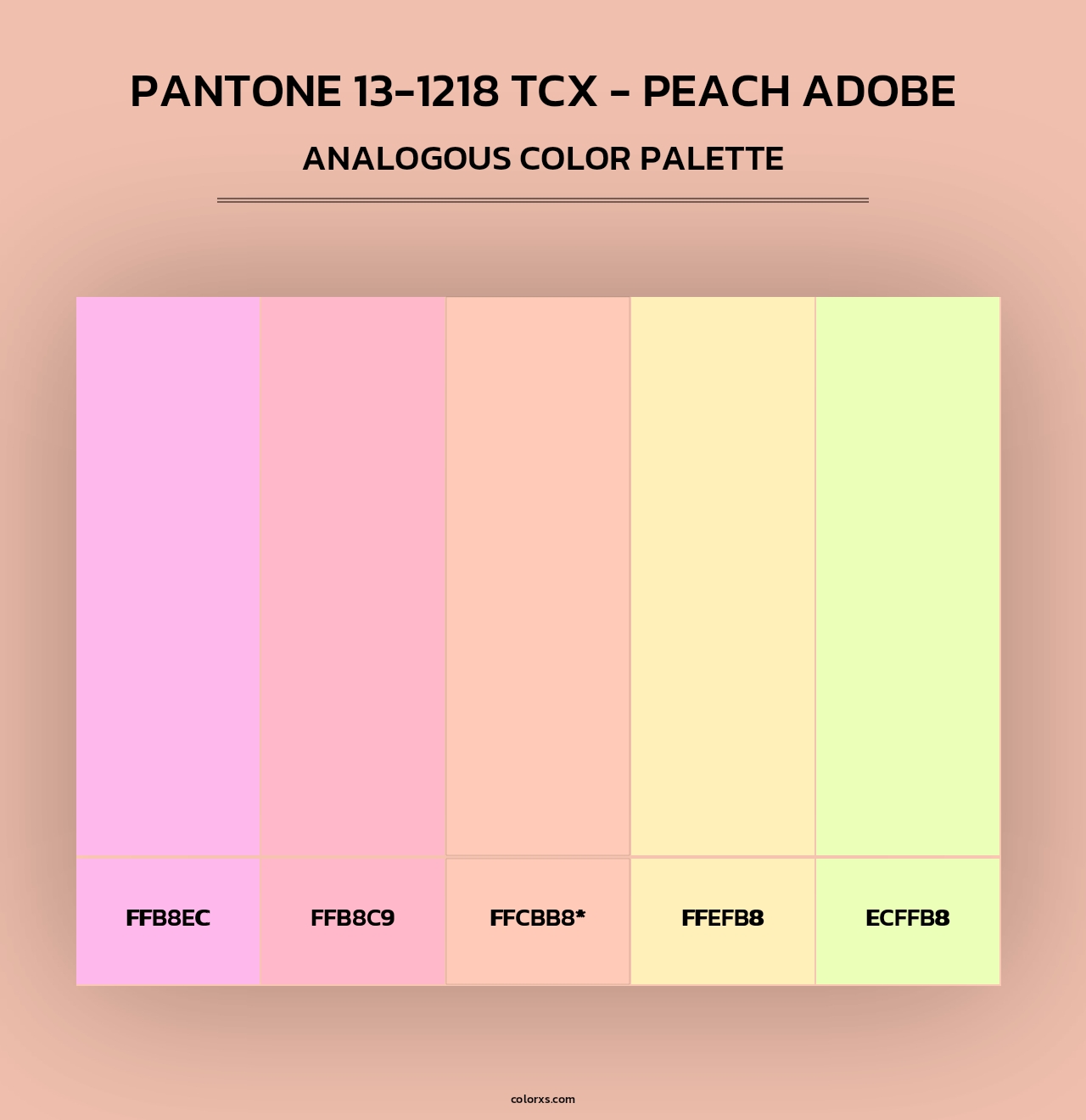 PANTONE 13-1218 TCX - Peach Adobe - Analogous Color Palette