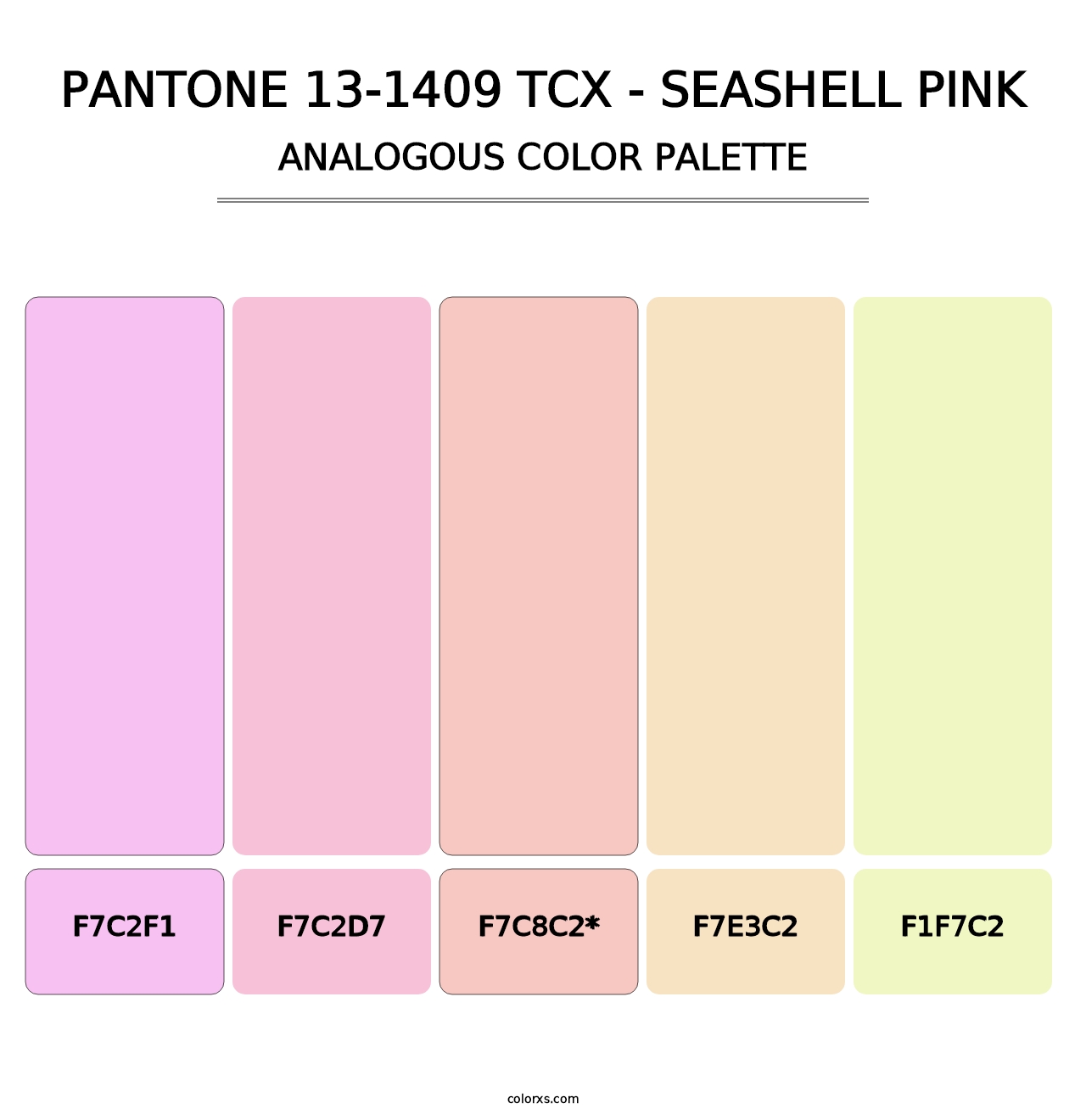 PANTONE 13-1409 TCX - Seashell Pink - Analogous Color Palette