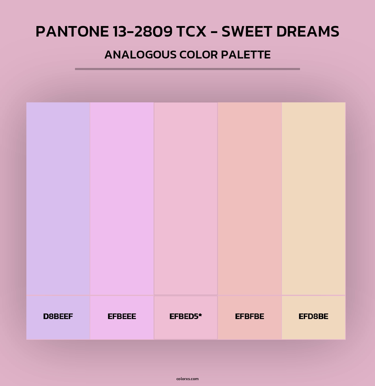 Pantone 13-2809 TCX - Sweet Dreams - Analogous Color Palette