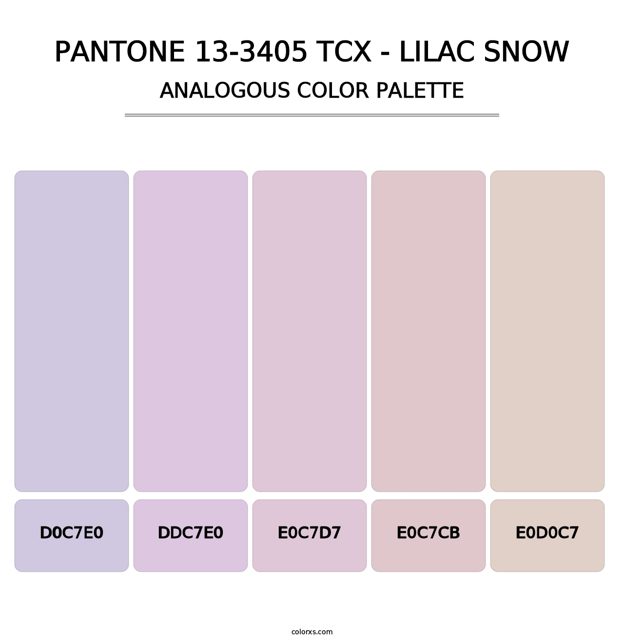 PANTONE 13-3405 TCX - Lilac Snow - Analogous Color Palette
