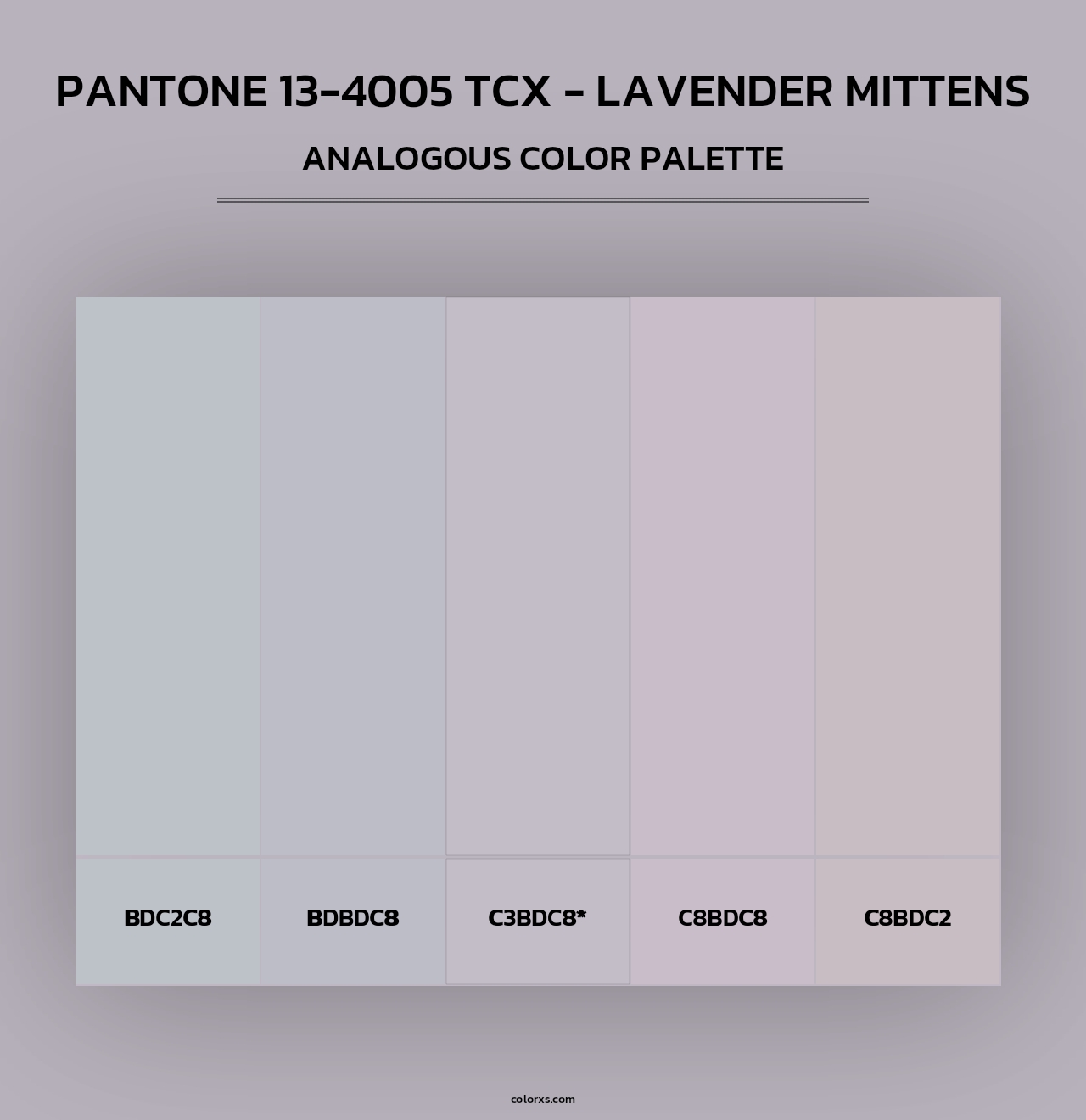 Pantone 13-4005 TCX - Lavender Mittens - Analogous Color Palette