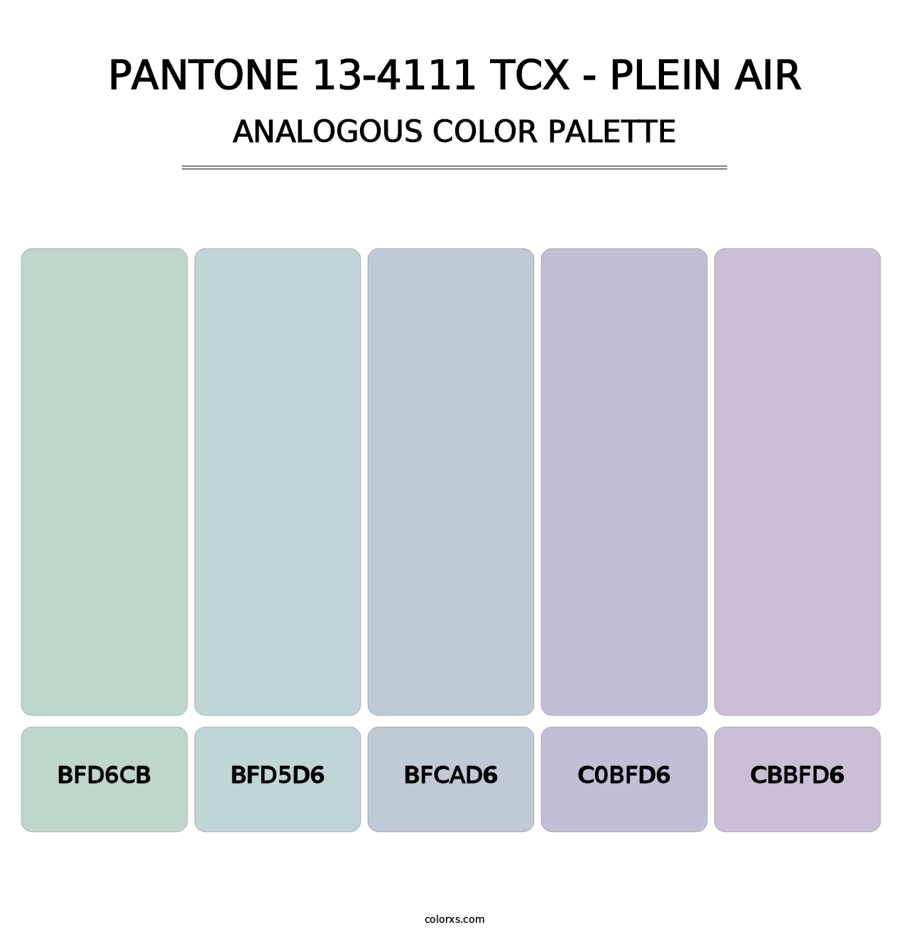 PANTONE 13-4111 TCX - Plein Air - Analogous Color Palette