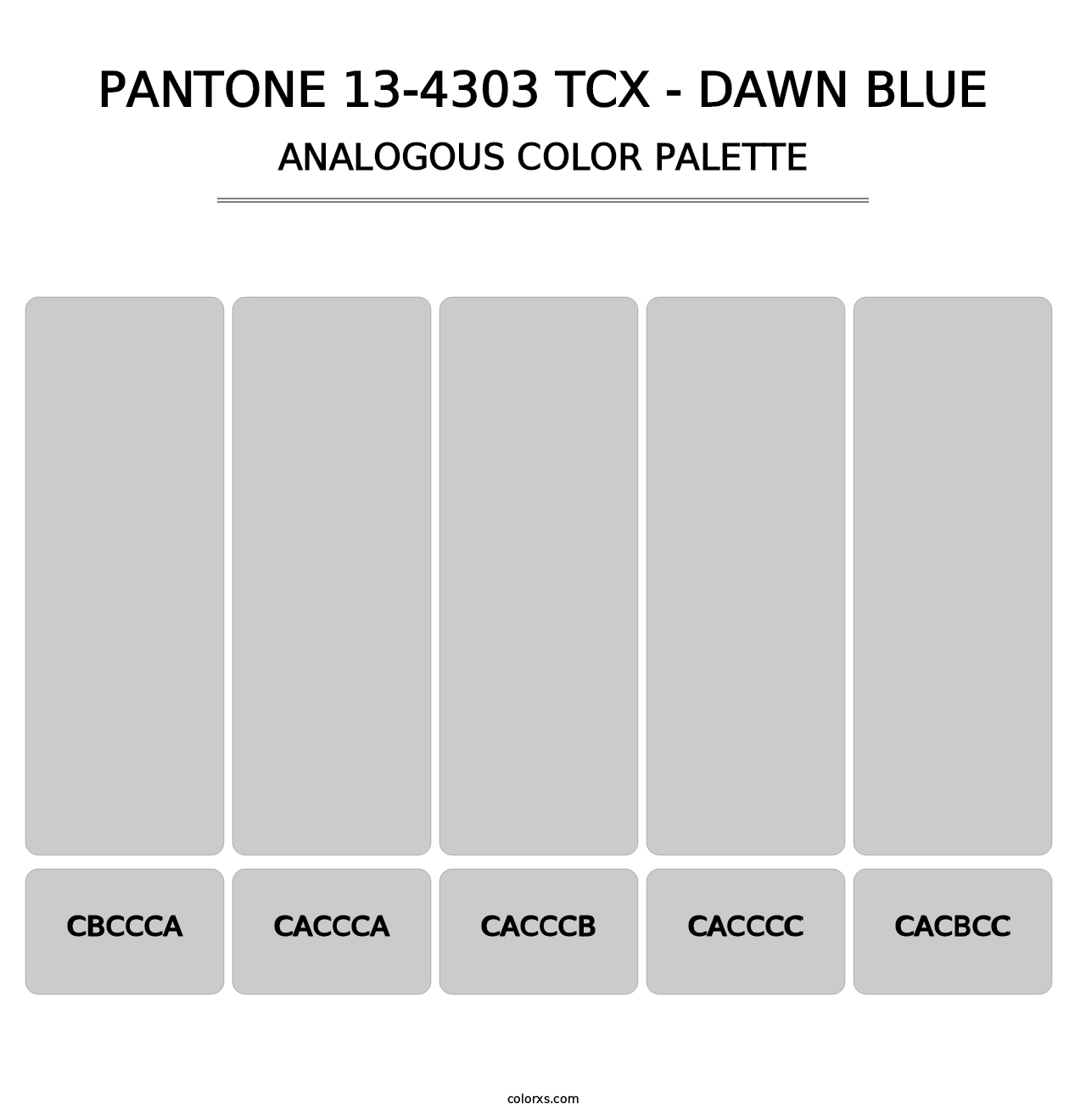 PANTONE 13-4303 TCX - Dawn Blue - Analogous Color Palette