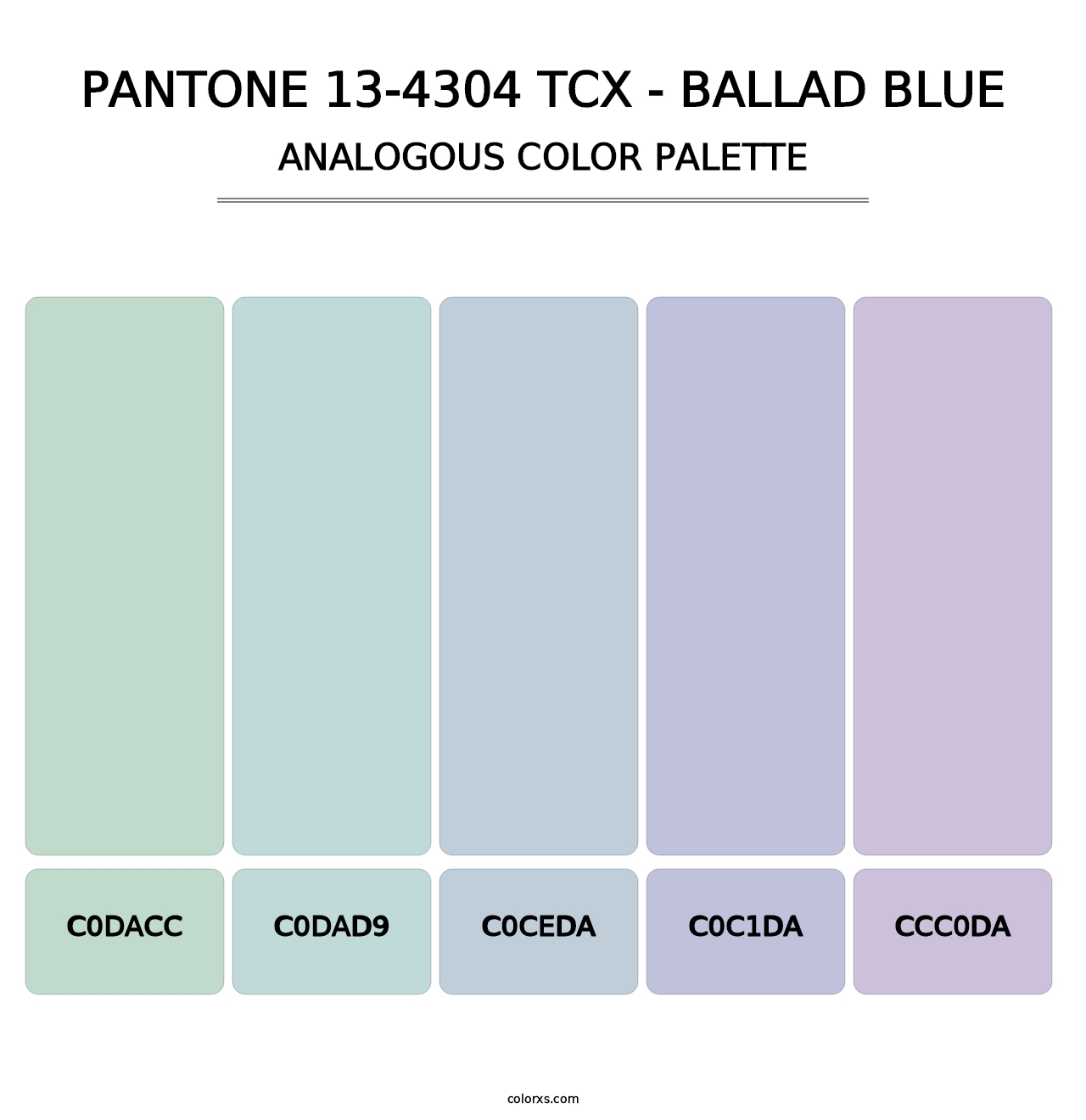 PANTONE 13-4304 TCX - Ballad Blue - Analogous Color Palette