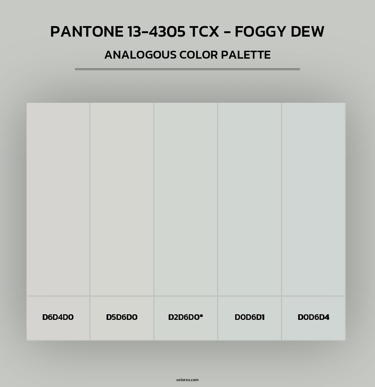 PANTONE 13-4305 TCX - Foggy Dew - Analogous Color Palette