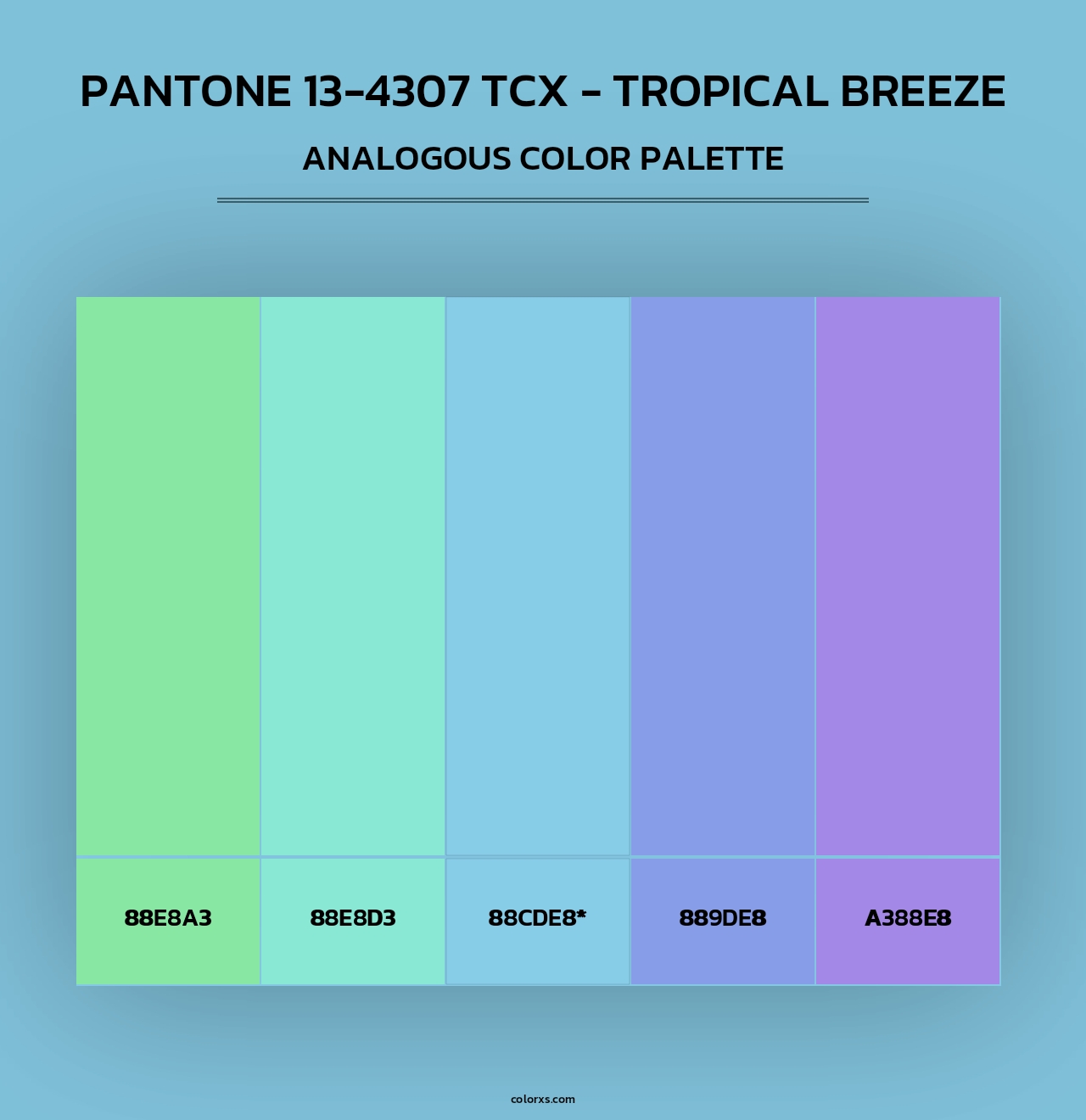 PANTONE 13-4307 TCX - Tropical Breeze - Analogous Color Palette
