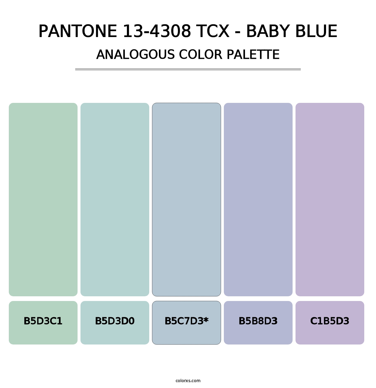 PANTONE 13-4308 TCX - Baby Blue - Analogous Color Palette