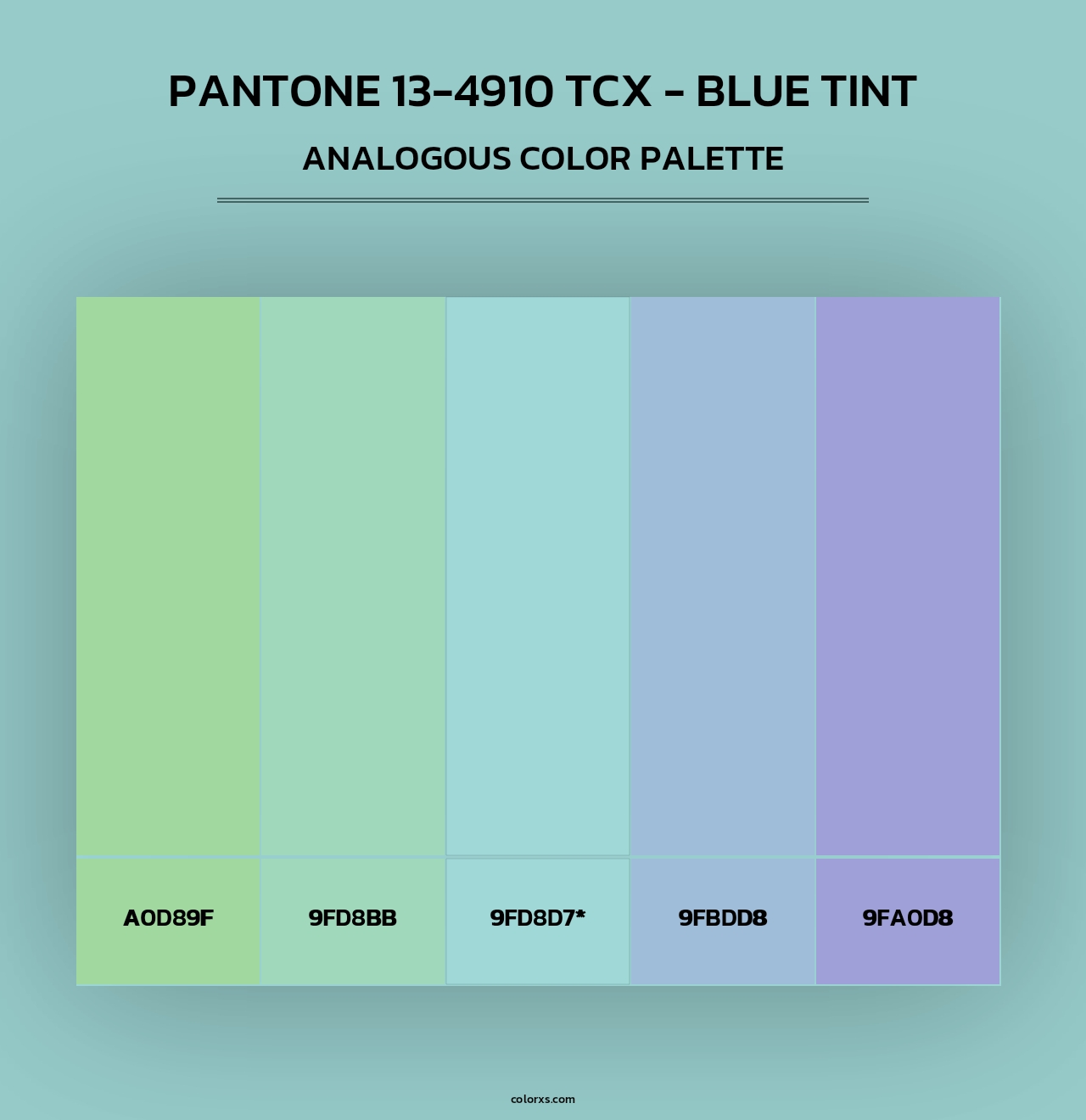 PANTONE 13-4910 TCX - Blue Tint - Analogous Color Palette