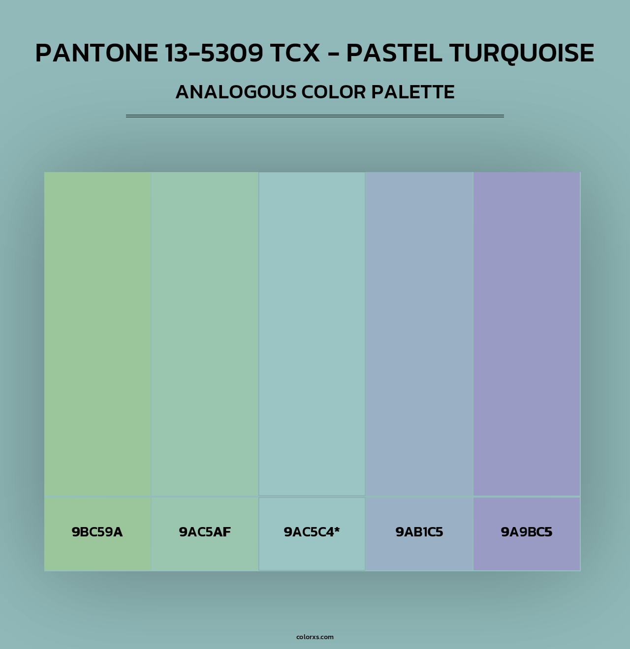 PANTONE 13-5309 TCX - Pastel Turquoise - Analogous Color Palette