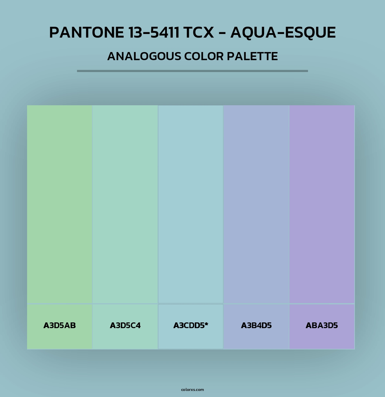 PANTONE 13-5411 TCX - Aqua-esque - Analogous Color Palette