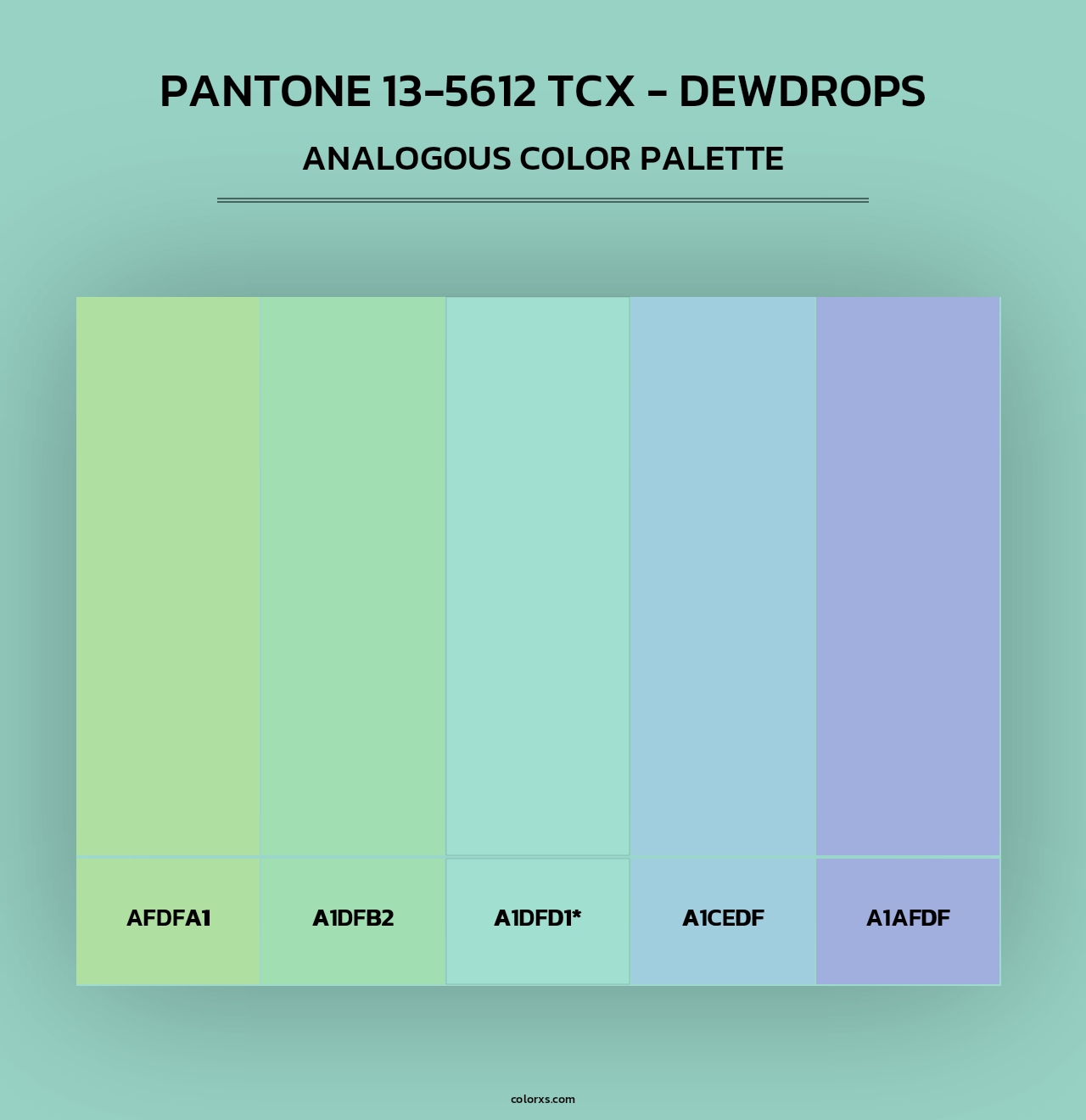 PANTONE 13-5612 TCX - Dewdrops - Analogous Color Palette