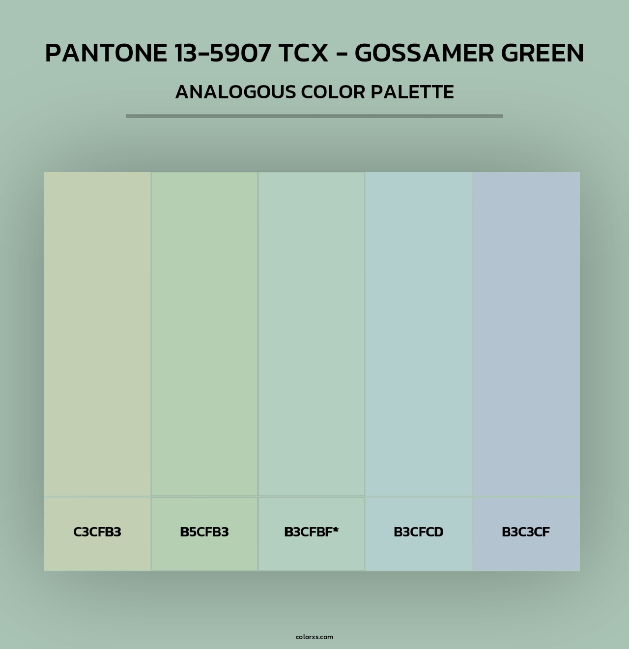 PANTONE 13-5907 TCX - Gossamer Green - Analogous Color Palette