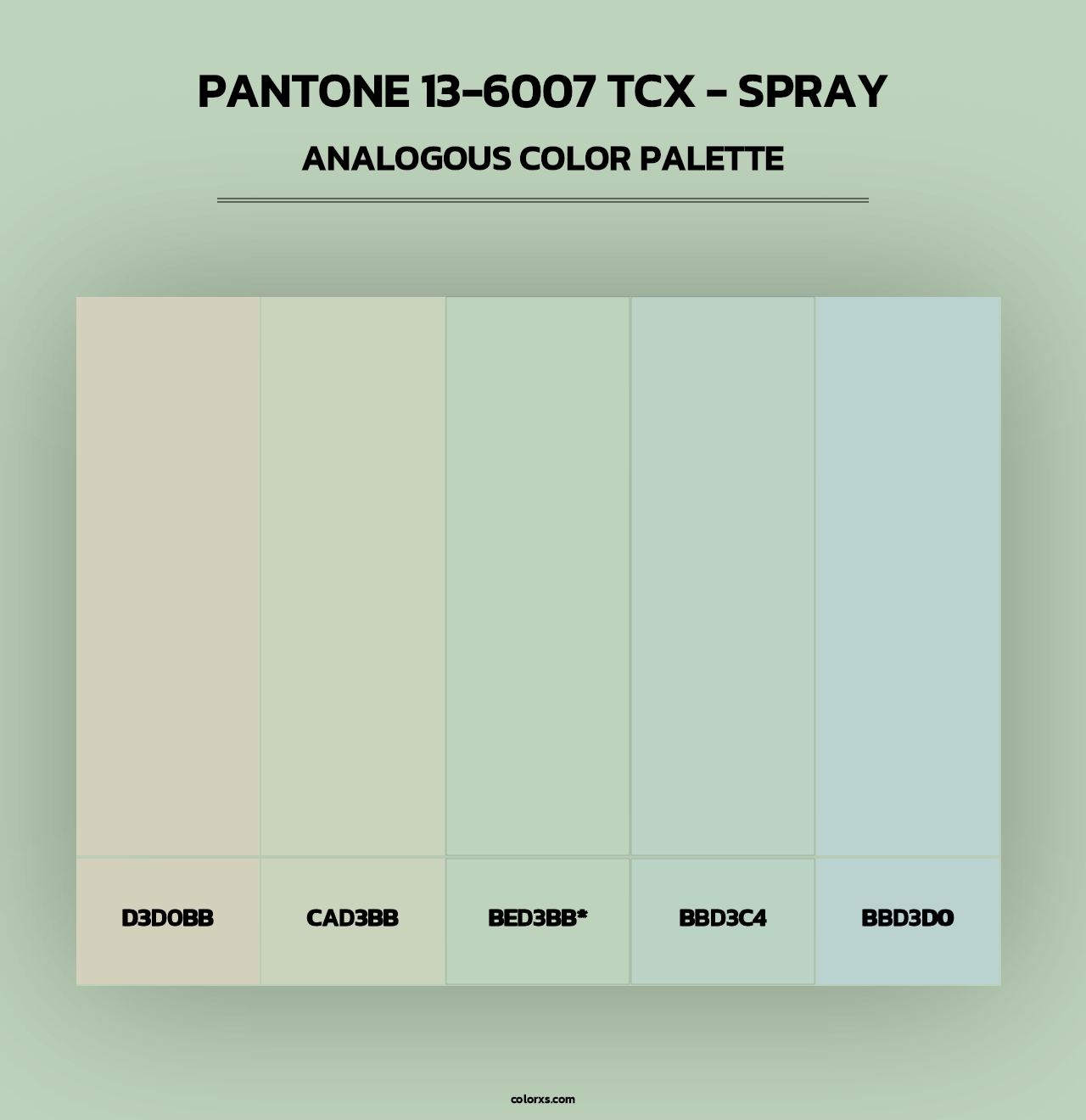 PANTONE 13-6007 TCX - Spray - Analogous Color Palette