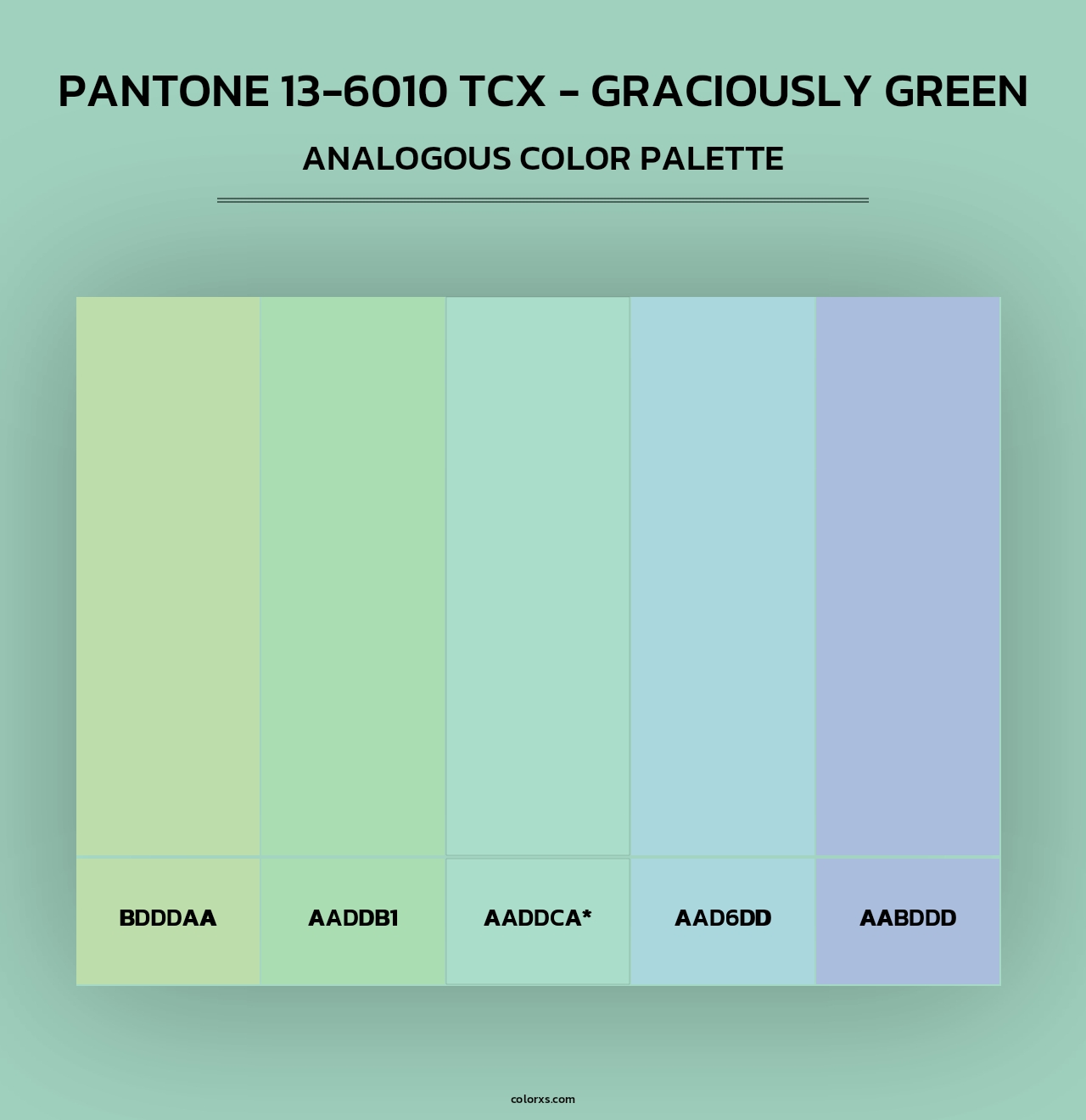 PANTONE 13-6010 TCX - Graciously Green - Analogous Color Palette
