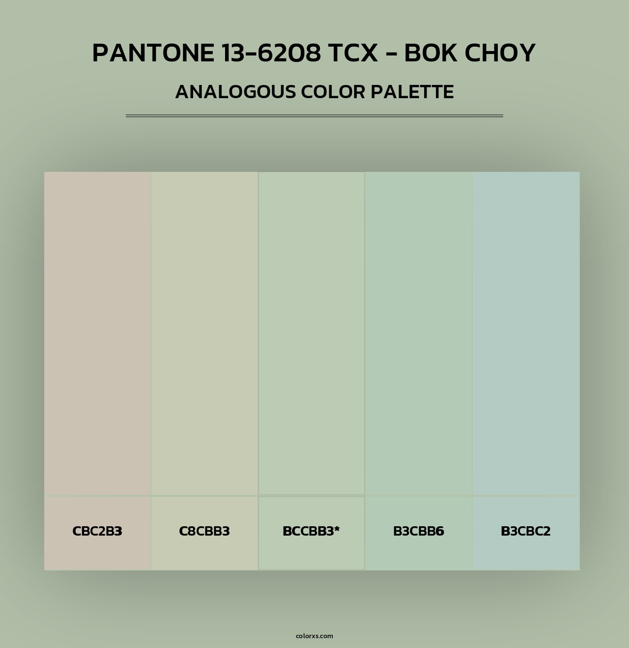PANTONE 13-6208 TCX - Bok Choy - Analogous Color Palette