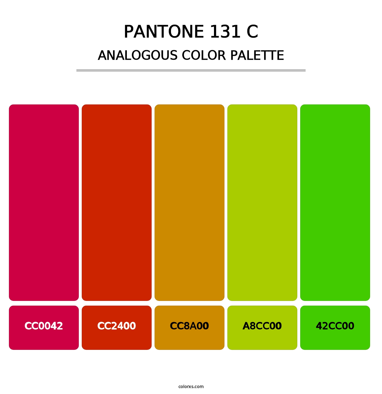 PANTONE 131 C - Analogous Color Palette