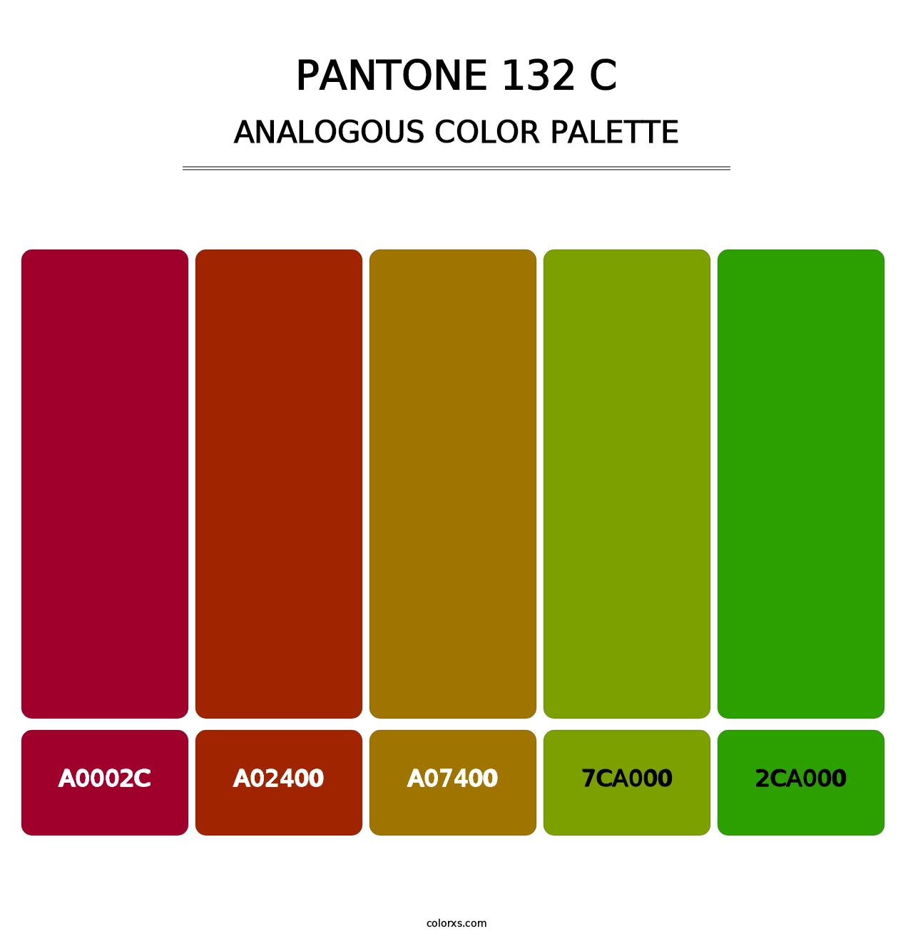 PANTONE 132 C - Analogous Color Palette