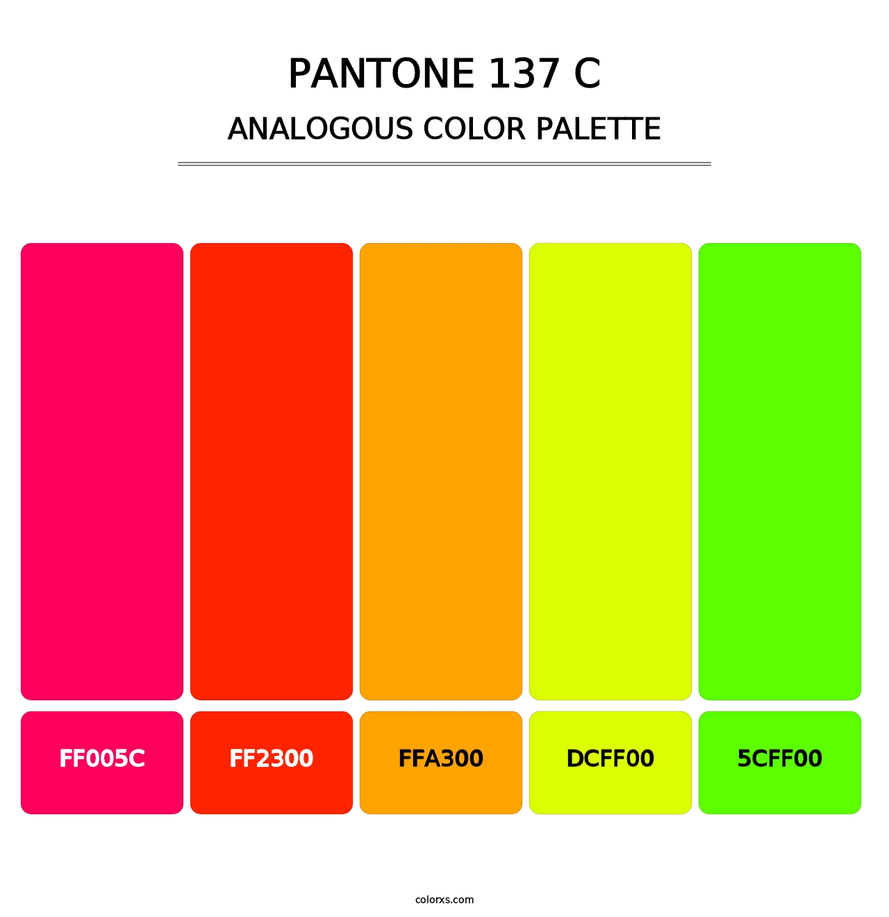 PANTONE 137 C - Analogous Color Palette