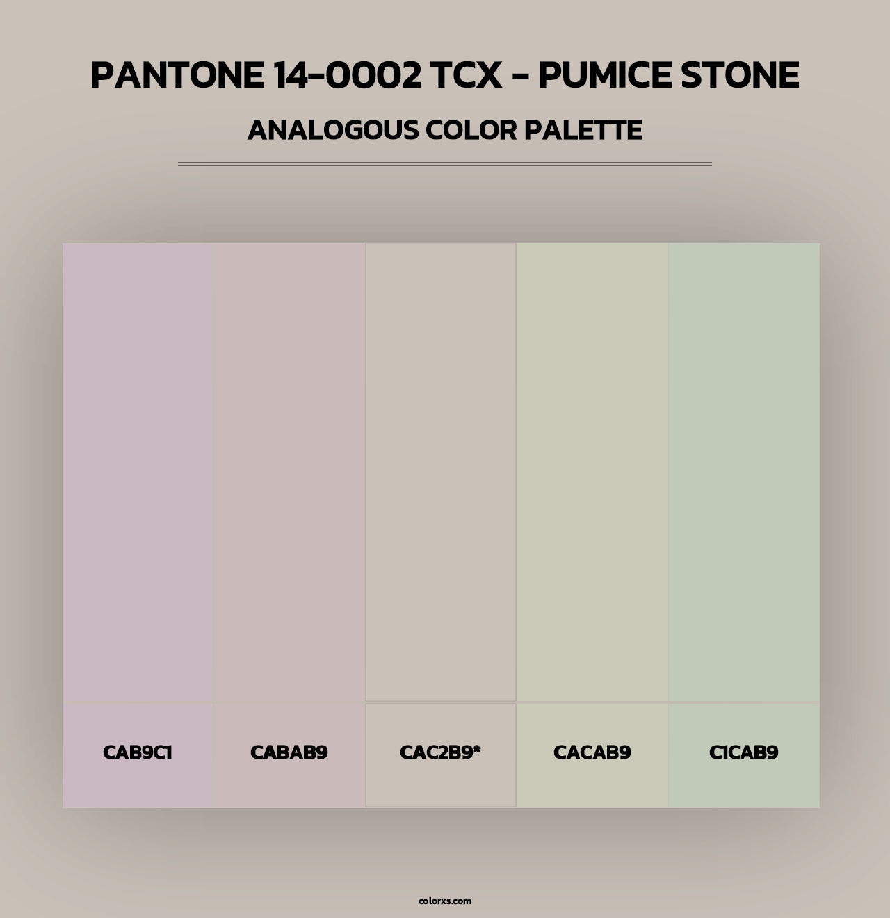 PANTONE 14-0002 TCX - Pumice Stone - Analogous Color Palette