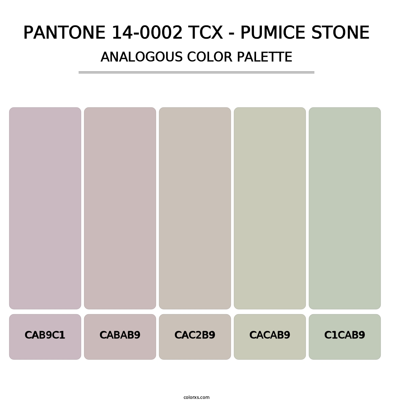 PANTONE 14-0002 TCX - Pumice Stone - Analogous Color Palette