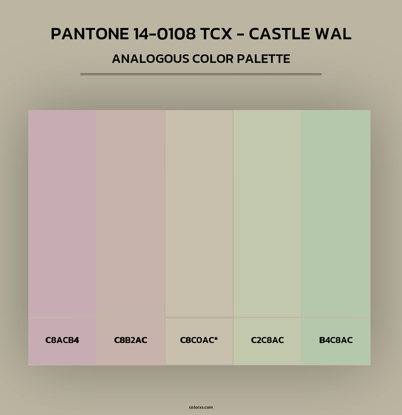 PANTONE 14-0108 TCX - Castle Wal - Analogous Color Palette