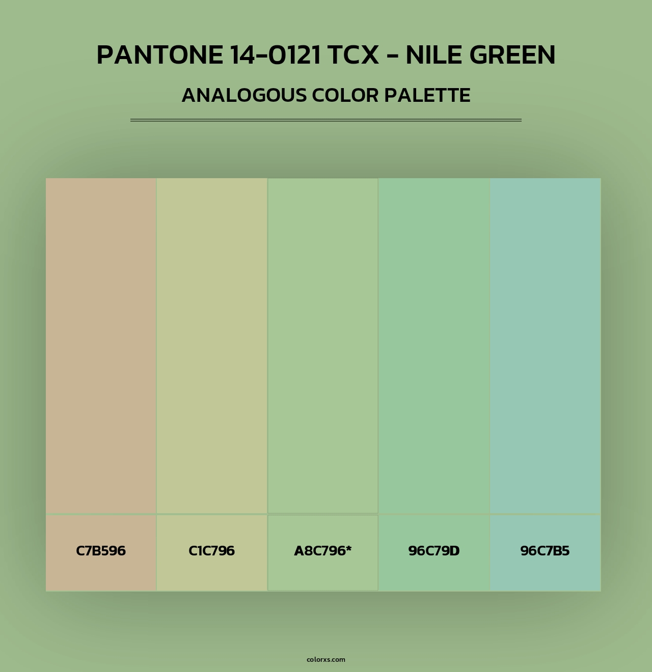 PANTONE 14-0121 TCX - Nile Green - Analogous Color Palette