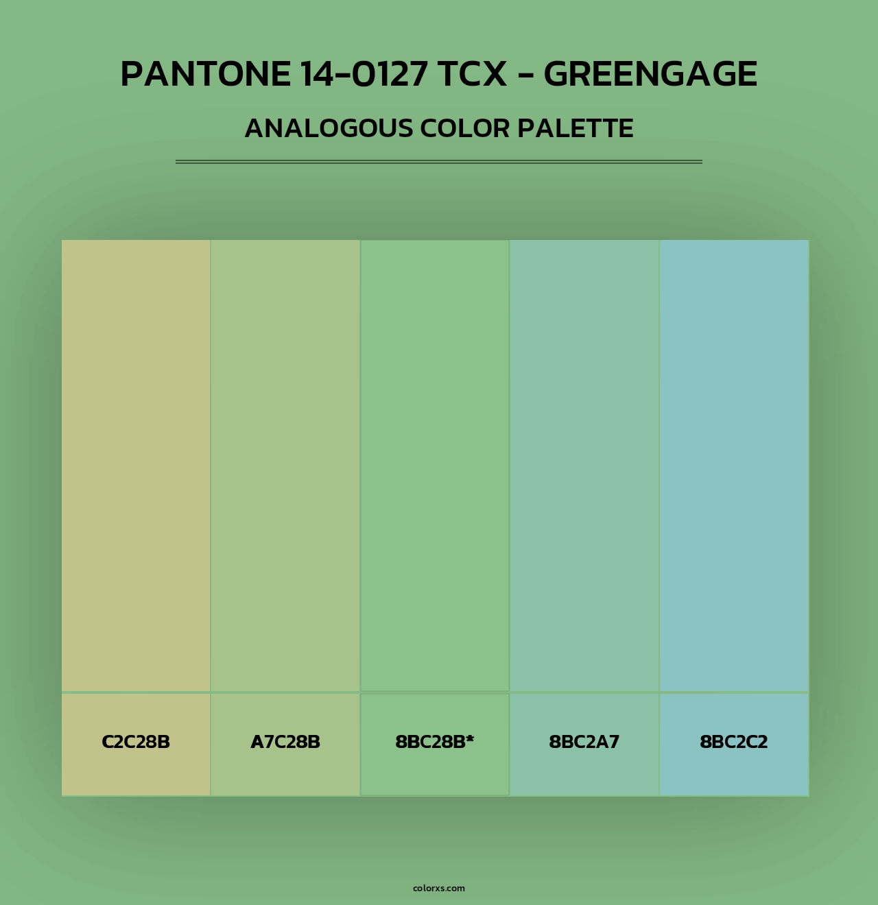 PANTONE 14-0127 TCX - Greengage - Analogous Color Palette