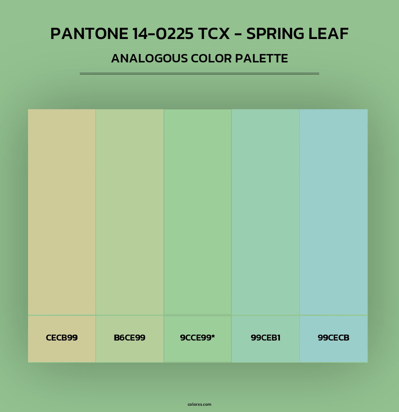 PANTONE 14-0225 TCX - Spring Leaf - Analogous Color Palette