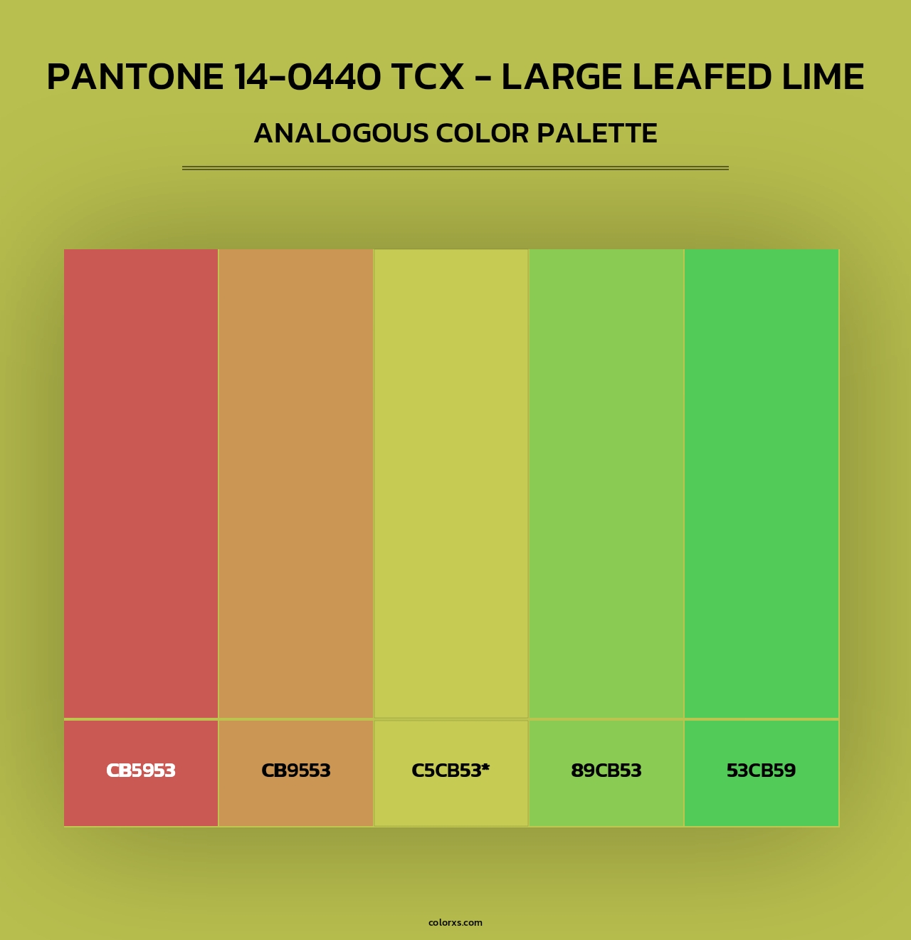 PANTONE 14-0440 TCX - Large Leafed Lime - Analogous Color Palette